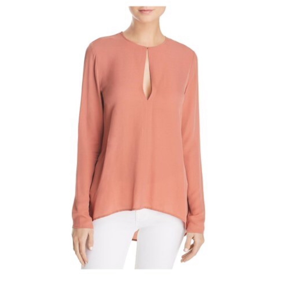 Theory Silk Slit Tunic size S pink russet T115